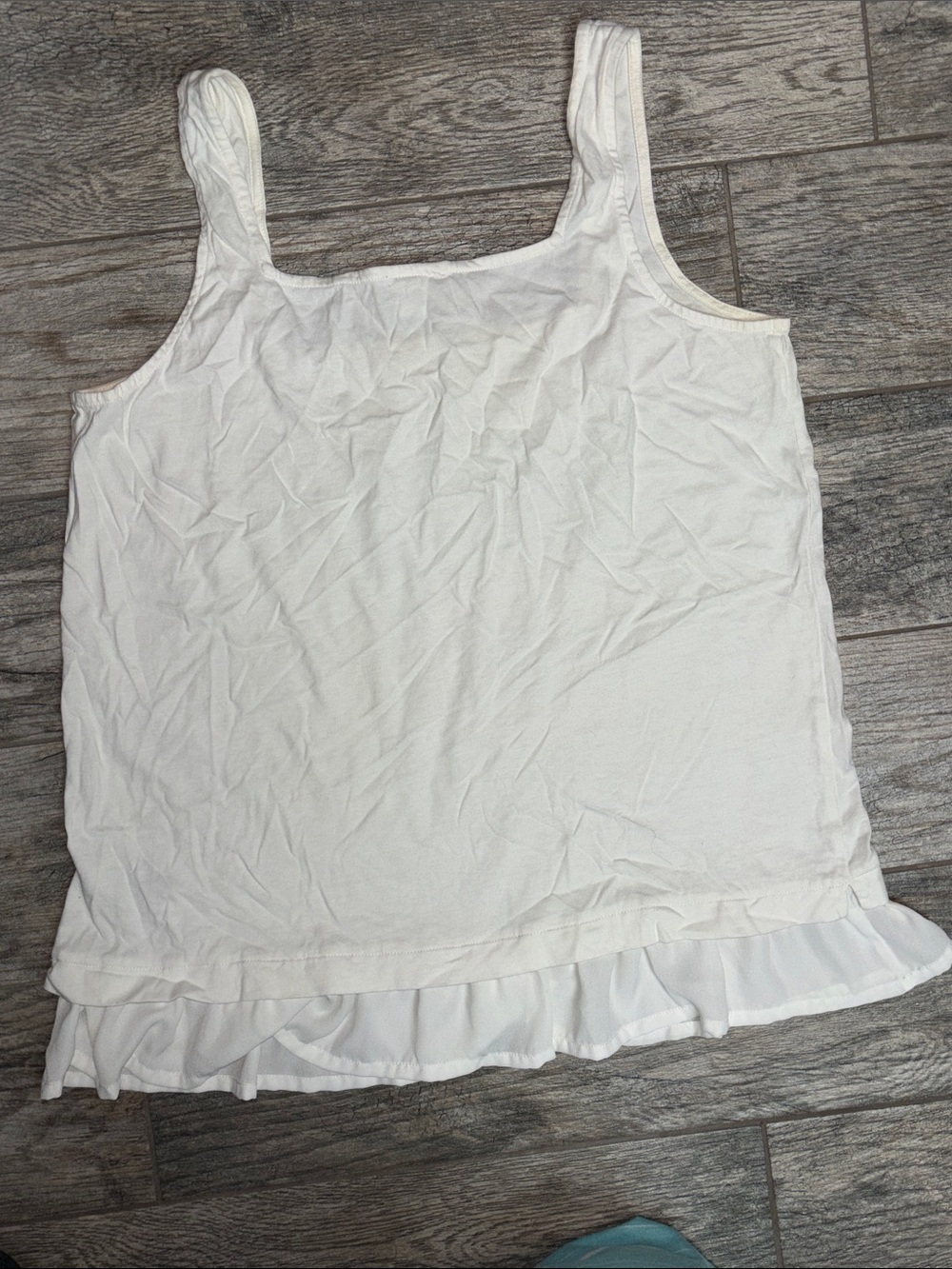 J. Crew White Ruffle Hem Tank Top - Picture 6 of 6